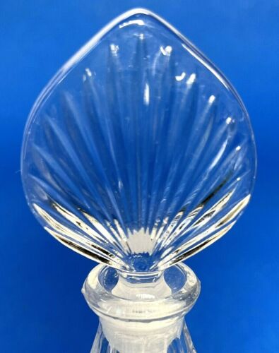 Vintage Etched Glass Perfume Bottle Dauber Fan Finial 6" Vanity Collectible - Picture 2 of 12