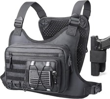 Tactical Chest Bag Chest Rig with Holster Outdoor Sport Hiking Cycling Men Women