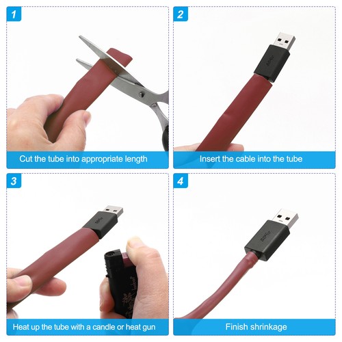 Heat Shrink Tubing, 1/4 Inch ID 98 ft Long 2:1 Ratio Brown - Picture 5 of 7