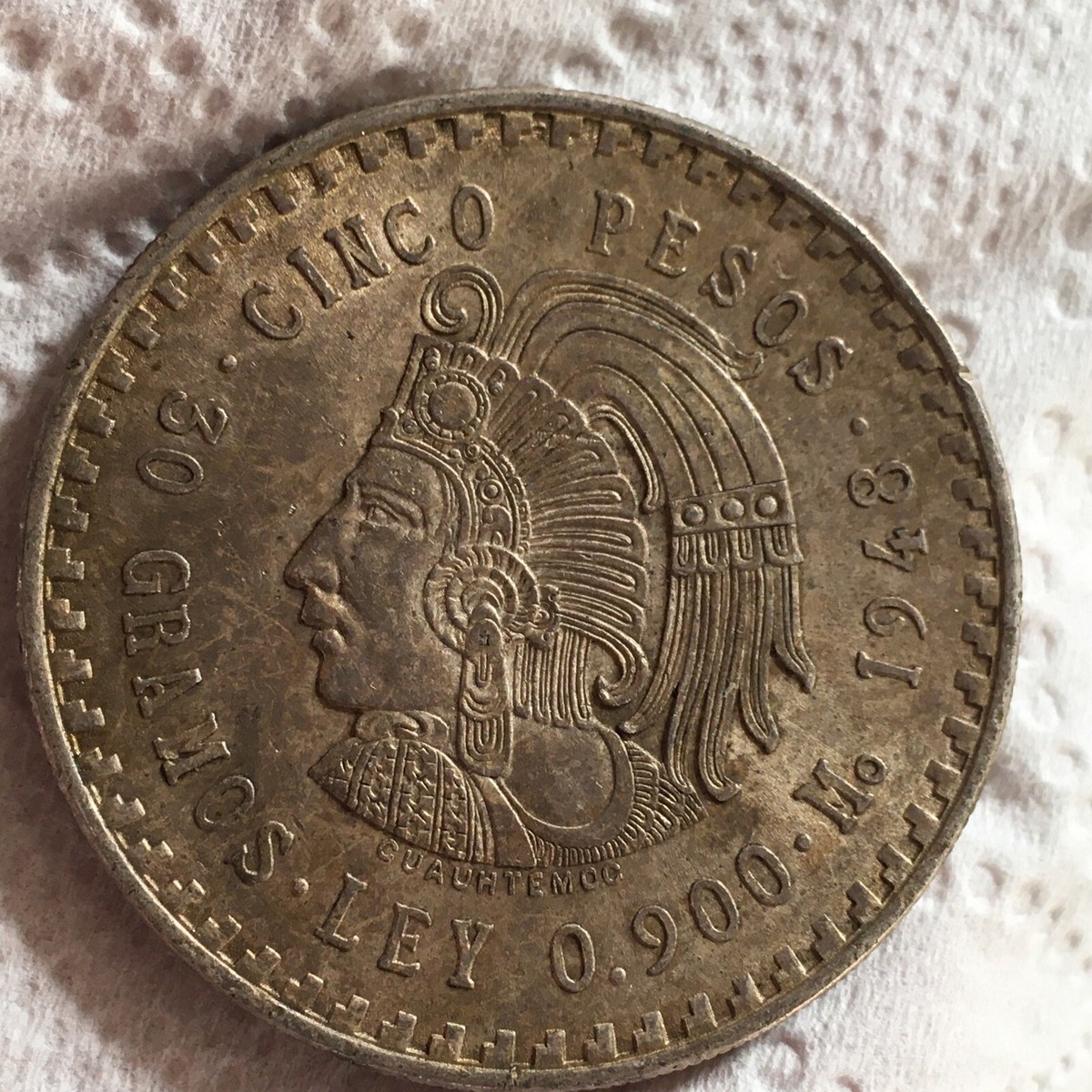 SILVER - HUGE - 1948 Mexico 5 Pesos World Silver Coin | eBay