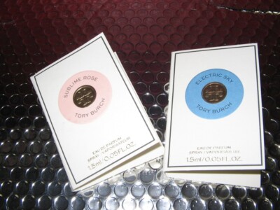 Tory Burch Sublime Rose & Electric sky EDP Samples 0.05 fl oz. X 2 W/cards