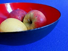 Metall Schale KRENIT emailliert Herbert Krenchel Schüssel rot