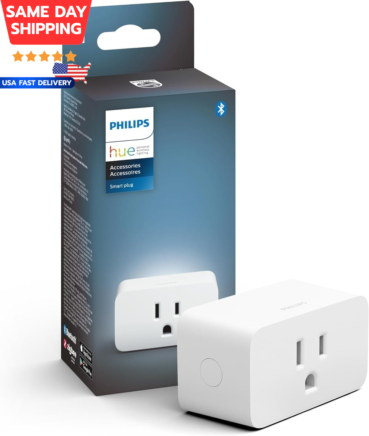 Smart Plug in White - 1 Pack - Convert Any Light to Smart - Control via H-image