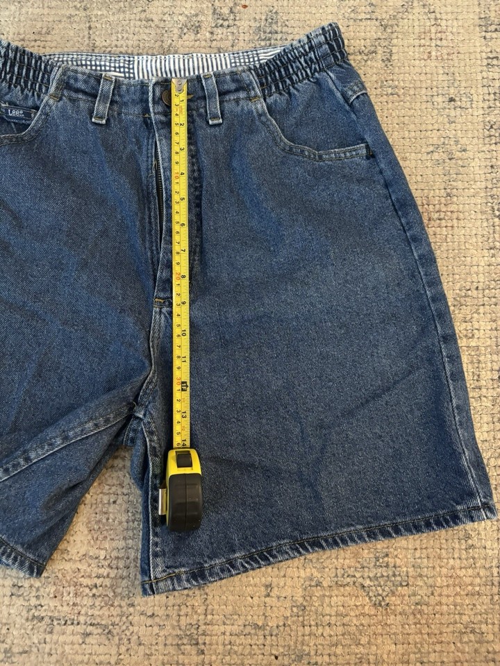 Vintage Lee Boyfriend Shorts Women's 12 Medium Blue Denim Cotton