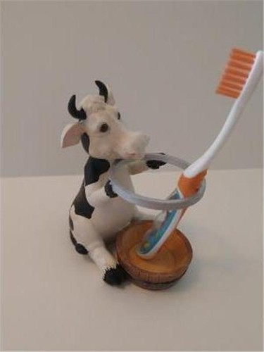 Soporte para cepillo de dientes Ranger Gift Cow Bull resina retirada nuevo de lote 2003 - Imagen 2 de 2