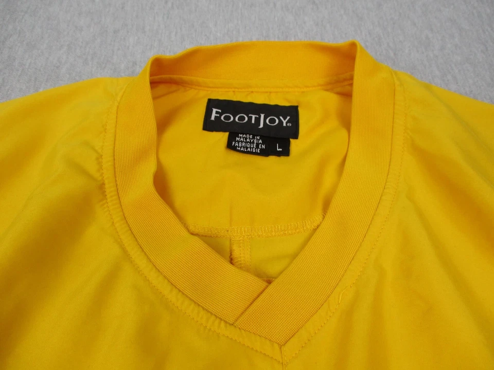 Footjoy Jacket Men's Large FJ Golf Windbreaker Yellow Classic Golfer VINTAGE - Image 3 of 4