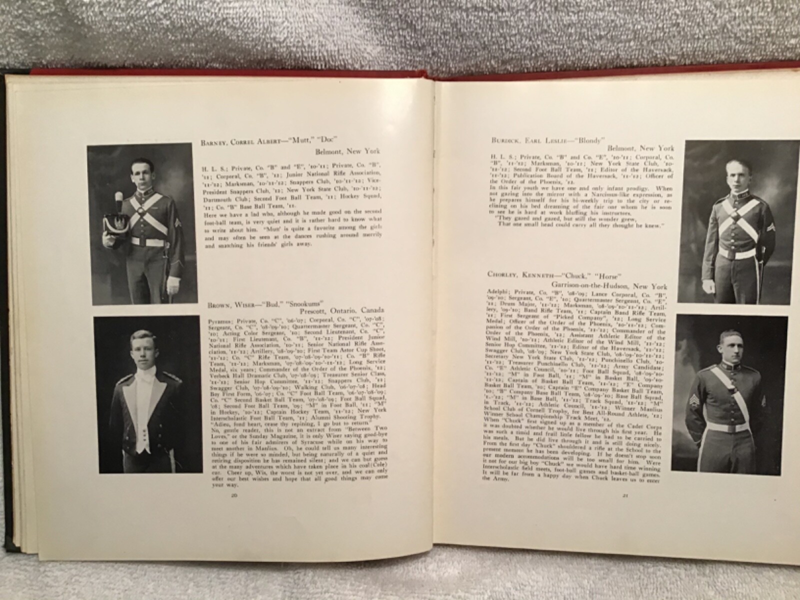 1912 Yearbook Manlius School NY Military Academy Haversack Photos & No