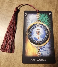 The World- Dream Tarot Bookmark Oracle Card Art Deck Gift, Purified & Charged