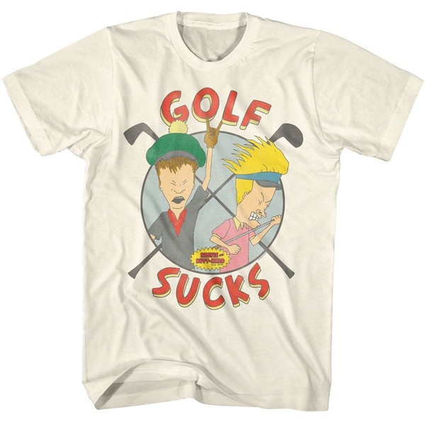 Beavis And Butthead Golf Sucks Herren T-Shirt Kurzarm 100% Baumwolle-image