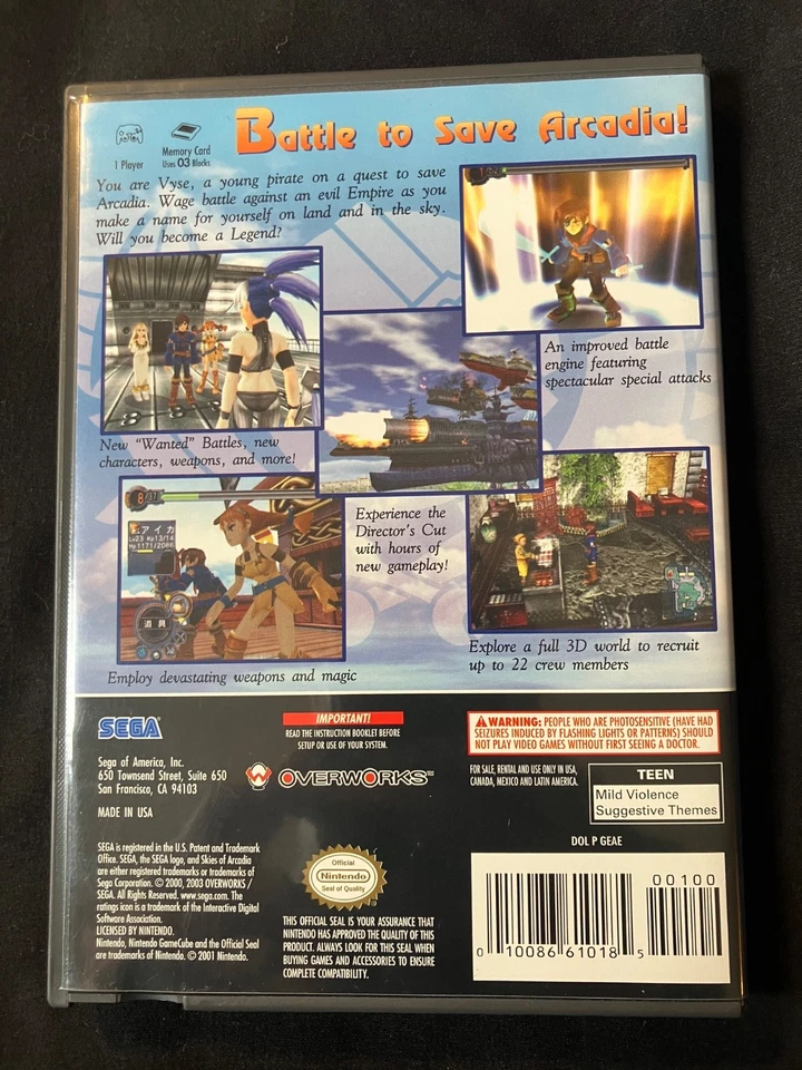 Skies of Arcadia GameCube (disco de juego no incluido) Foto 2 de 4