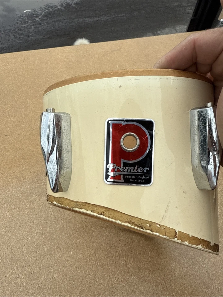 Винтажный крем Premier Marching Tom 8 дюймов только оболочка сделано в Англии - Изображение 3 из 4