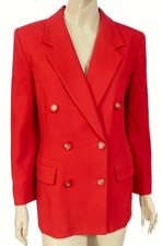 Vintage 80s Double Breasted Red Wool Pendleton Blazer Jacket Size 6