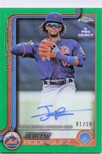 Jeremy Rodriguez 2025 Topps Pro Debut #PDC-85 Chrome Green #/99 Auto