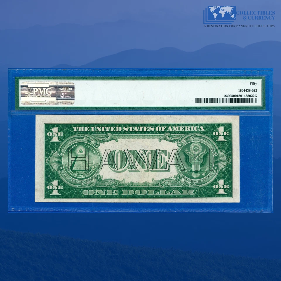 Fr.2300 1935A $1 Silver Certificate "HAWAII", TOUGH A/C Block, PMG AU 50 #46226 - Image 2 of 3