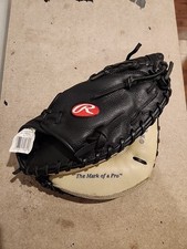Rawlings Catchers Mitt Glove RCM30TMD 33  Lite Toe RHT Black Tan Leather