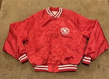 Vintage King Louie UFCW Local 1439 Satin Bomber Jacket USA Red Men's Large Pro