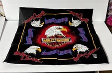 Vintage Harley Davidson Bandana 90s Made In USA Eagle Graphic Handkerchief