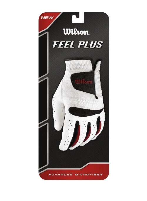 Мужская мягкая перчатка для гольфа из синтетической кожи Wilson Feel Plus для левой руки средний размер новая с ценниками белая - Изображение 3 из 4