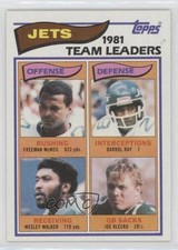 1982 Topps Team Leaders Freeman McNeil Darrol Ray Wesley Walker Joe Klecko 2k3