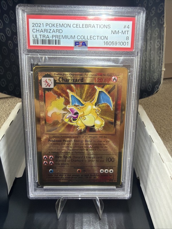 PSA 8 Charizard (Celebrations Metal Card) 4/102 25th Anniversary UPC