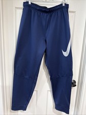 Nike Dri-Fit Men's XL Fleece Lined Jogger Sweats Pockets Navy Blue