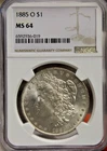 1885 O US Morgan Silver Dollar $1 NGC MS64