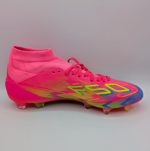 Adidas F50 Pro Mid FG Soccer Cleats Pink/Yellow IE1461 Women's Size 9/Men's 7.5 - Picture 7 of 7