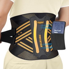 Copper Back Brace for Lower Back Pain with Composite Support Technology for H...