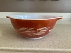 PYREX #442 Autumn Harvest Wheat Cinderella Mixing Bowl 1.5 Qt Vintage