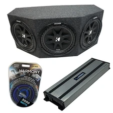 Kicker Comp C12 Triple 12" Subwoofer Loaded 1800 Watt Sub Box & HA-A1500.1 Amp