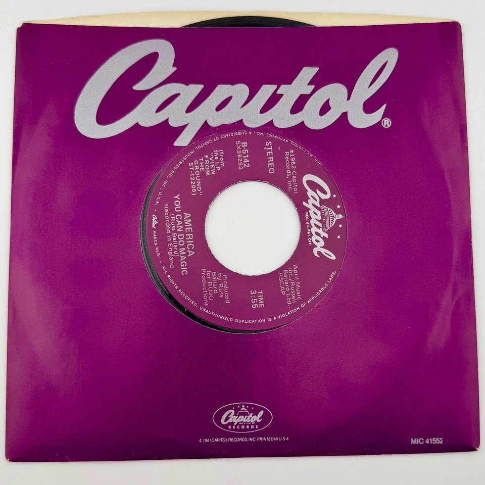 1982 - America - Even the Score/ You Can Do Magic - CAPITOL 7" 45 RPM Vinyl - Image 2 of 4