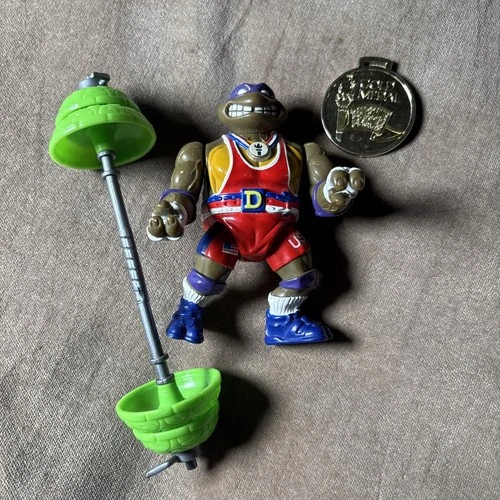 TMNT 1992 Playmates Powerlifting Don Turtle Games Olympics Vintage Works