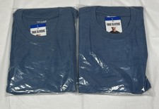 2-Pack TRUE CLASSIC Crew Neck Athletic Fit Tees, Men's Large, Blue, NEW