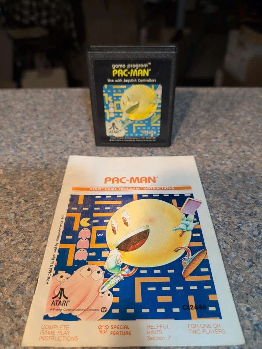 CARTOUCHE VINTAGE 1981 anées 80 ATARI 2600 PAC-MAN CX2646 8 JEUX VIDÉO ETC