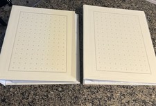 2 Vintage Cream/Gold Faux Leather Photo Album 3 Ring Binder Scrapbook Photos
