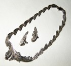Vtg MARGOT DE TAXCO STERLING SILVER NECKLACE ER'S SET Demi-Parure~#5337~Mexico — photo 7