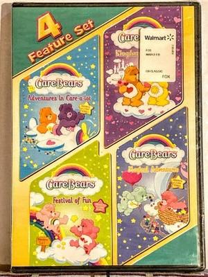 NIP Care Bears 4 Feature Set Full Screen 2011 4 DVD Set; Each with 4-8 Episodes
