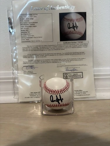 AARON JUDGE Signed  OMLB  Baseball NY YANKEES JSA Full Letter LOA COA