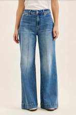 Judy Blue High Waisted Liza Palazzo Jean Medium Wash