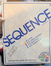 SEQUENCE  game board cards chips original folding and jax 1995 Vintage New Seal
