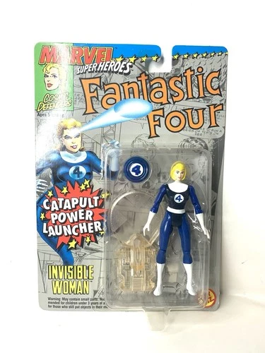 Fantastic Four 4 Invisible Woman Marvel Action Figure 1994 ToyBiz Catapult Power video thumbnail
