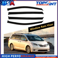 Dark Black Wind Deflectors Window Visor Vent For 2004-2009 Toyota Sienna 4-Door