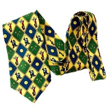 Looney Tunes Golf Necktie 1997 Vintage All Silk Bugs Bunny Tasmanian Devil Taz