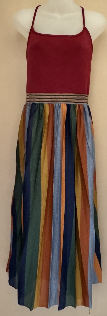 ZARA KNIT Italian Yarn Pull-On Strappy Pull-On Multicolor DRESS SKATER MIDI  Sz M | eBay