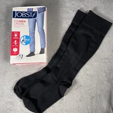 New Jobst For Men Medical Compression Stockings Knee CT Casual, Black, Medium