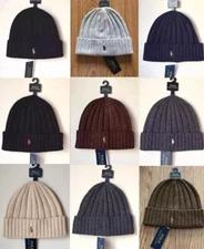 Polo Ralph Lauren Men's Wool Blend Ribbed Cuff Knit Beanie Hat (NWT) See Note