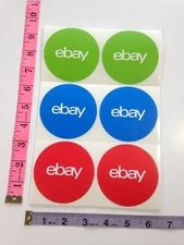 48 Round eBay-Branded Color Stickers NEW shipping supplies