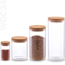 Vorratsgläser Gewürzgläser Gewürzglas Vorratsdosen Gewürzdosen Glas Kork Deckel