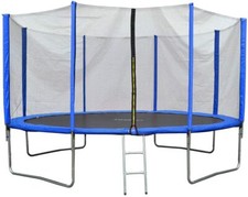 Trampoline with Safety Net Padded Poles and Ladder Blue/Pink - 8ft/10/12ft