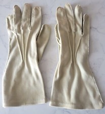 Vintage Shalimar 7.5 Gloves 1950s 1960s Fabric  light green